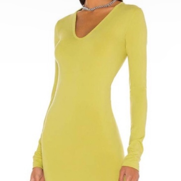 Simon Miller Stretch Kiwi Xema V-Neck Long Sleeve Dress Size Xs/small - Picture 5 of 12